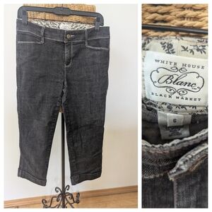 White House Black Market Black Ankle Cropped Jeans